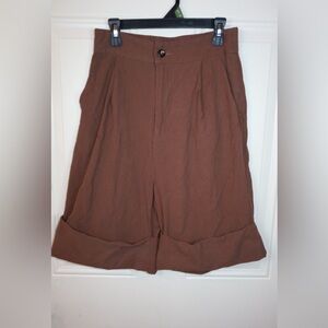 SHEIN EZwear High Waist Roll Hem Bermuda Shorts SIZE MEDIUM